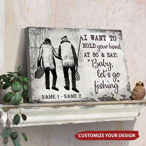 Baby, Let's Go Fishing Horizontal Poster - Gift For Couple, Fishing Lovers