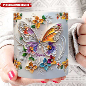 Stunning Butterfly-Personalized Butterfly Mug-Gift For Friends