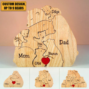 Handcrafted - Family - Wooden Bear Family - Personalized Wooden Pet Carvings