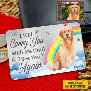 Custom Photo My Best Friend Has Four Paws - Memorial Personalized Custom Aluminum Wallet Card - Sympathy Gift For Pet Owners, Pet Lovers