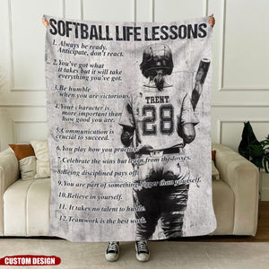 Personalized Motivational Softball Girl Blanket Gift For Softball Lovers