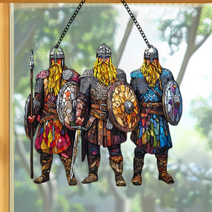 Viking Warrior Suncatcher Ornament - Historical Decor