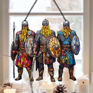 Viking Warrior Suncatcher Ornament - Historical Decor