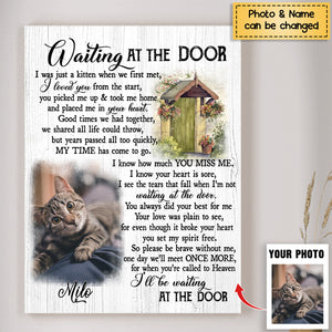 Waiting At The Door - Personalized Photo Dog/Cat Memorial Poster, Gifts For Pet Owners