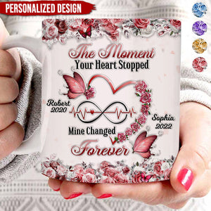 Memorial Floral Butterfly Heart Infinity - Personalized 3D Inflated Effect Mug