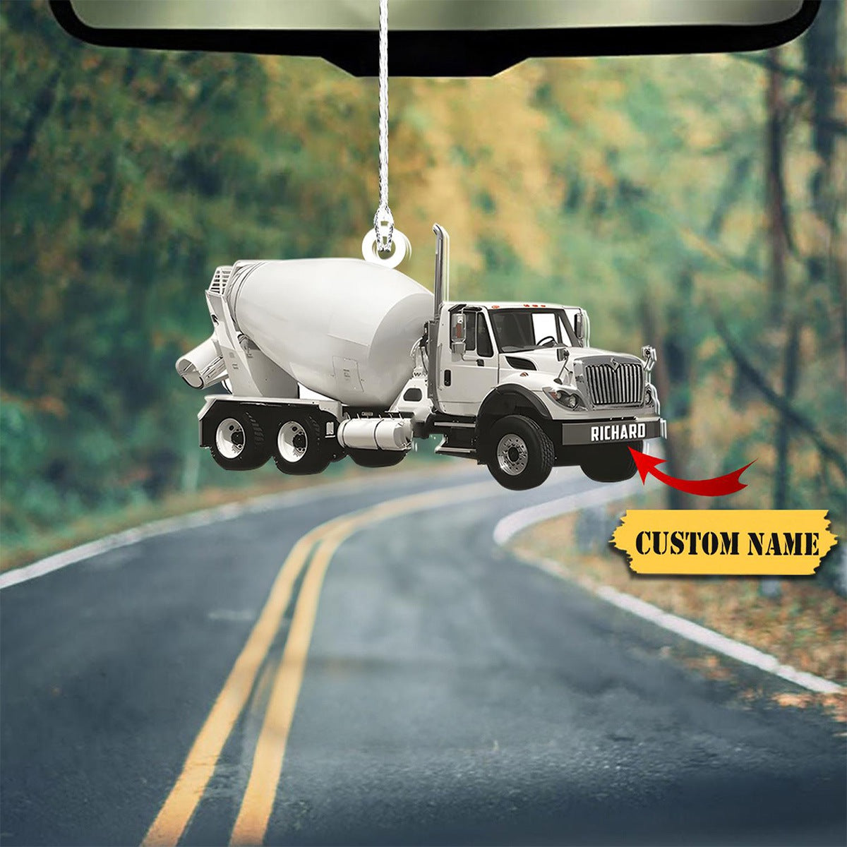 2024 New Release Custom Concrete Mixer Truck Christmas Acrylic Ornament