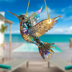 Hummingbird Suncatcher Colorful Window Hanging Ornament - Gift For Bird Lovers