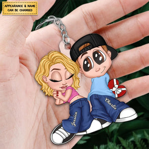 Y2K Couple Personalized Acrylic Keychain, Gift For Couples