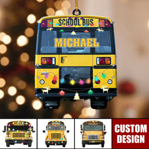 2024 New Release Personalized School Bus Ornaments Gift For Bus Driver