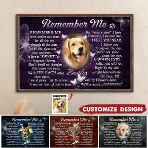 Remember Me - Personalized Dog Cat Memorial Poster