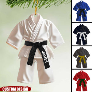 Jiu-Jitsu,Karate Gift - Personalized Black Belt Christmas Ornament