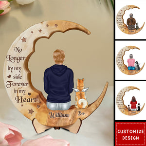 I'll Hold You In My Heart - Personalized Dog Cat Moon Wooden Plaque - Gift Idea Dog Lovers