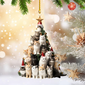 Cat Christmas Tree Ornament - Cat Lovers Gift