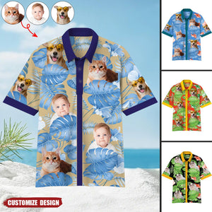 Custom Photo Tropical Style People/Dog/Cat Polo Shirt