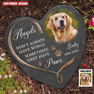 Personalized Pet Memorial Heart Stone For Loss Of Dog