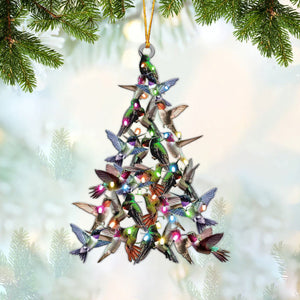 Hummingbird With Lights Christmas Tree Ornament, Gift For Bird Lovers-2024 New Release