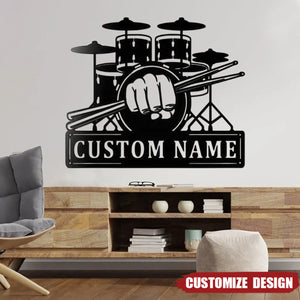 Personalized Drums Music Metal Decoration - Gift For Drums Lovers