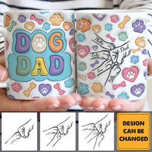 Dog Human Fist Bump - Gift For Dog Dad, Dog Lovers - 3D Inflated Effect Printed Mug