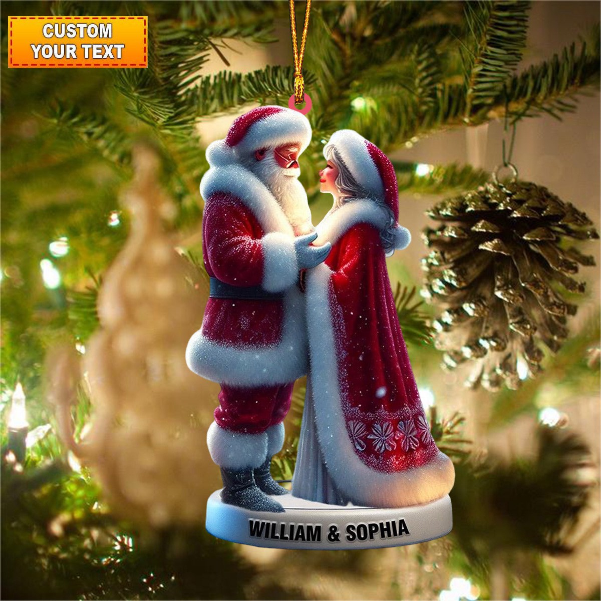 Personalized Santa and Mrs. Claus Christmas Ornament, Gift For couple - 2024 New Release