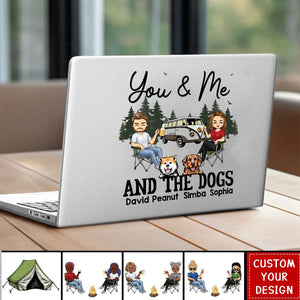 Camping Partners & The Dogs For Life Doll Couple Sitting-Personalized RV Decal-Gift For Camping Lovers