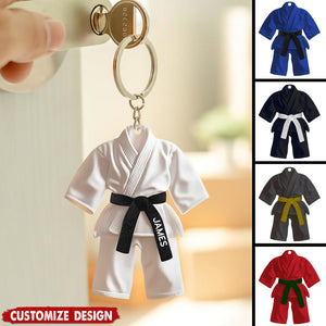 Karate,Jiu-Jitsu Gift - Personalized Black Belt Keychain