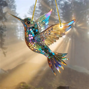 Hummingbird Suncatcher Colorful Window Hanging Ornament - Gift For Bird Lovers