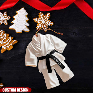 Jiu-Jitsu,Karate Gift - Personalized Black Belt Christmas Ornament