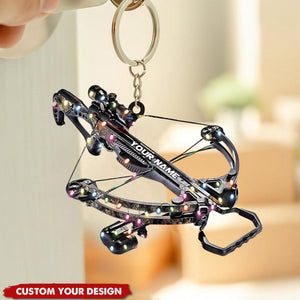 Personalized Crossbow Hunting Arrow Keychain