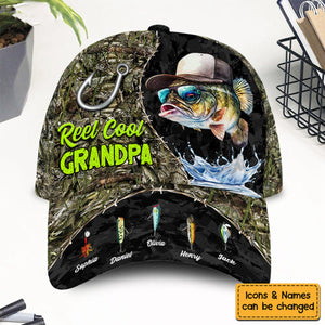 Personalized Fishing Reel Cool Grandpa/Dad Cap-Gift For Fishing Lovers