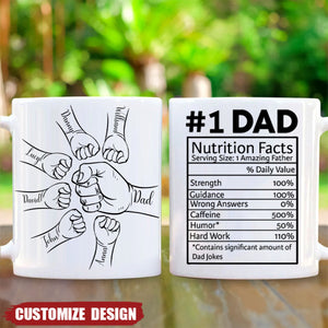 Dad Nutrition Facts Hand Bump - Personalized Mug For Father