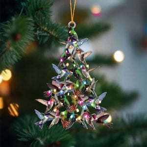 Hummingbird With Lights Christmas Tree Ornament, Gift For Bird Lovers-2024 New Release