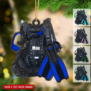 Personalized Scuba Diving Gear Christmas Ornament, Gift For Divers - 2024 New Release