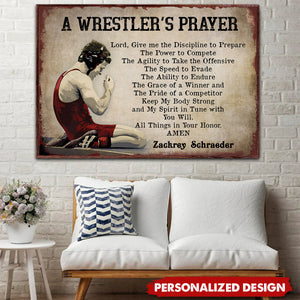 A Wrester's Prayer-Personalized Wrestling Poster-Gift For Husband,Boyfriend,Son