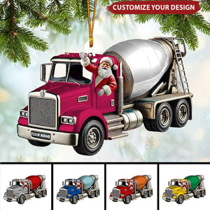 Personalized Cement Mixer Santa Ornament - 2024 New Release Unique Holiday Gift for Construction Fans