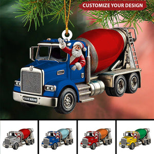 Personalized Cement Mixer Santa Ornament - 2024 New Release Unique Holiday Gift for Construction Fans