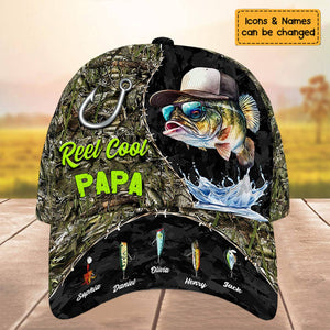 Personalized Fishing Reel Cool Grandpa/Dad Cap-Gift For Fishing Lovers