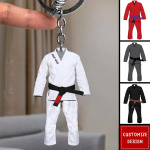 Personalized Jiu Jitsu Uniform Keychain - Gifts For Jiu Jitsu Lovers