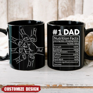 Dad Nutrition Facts Hand Bump - Personalized Mug For Father