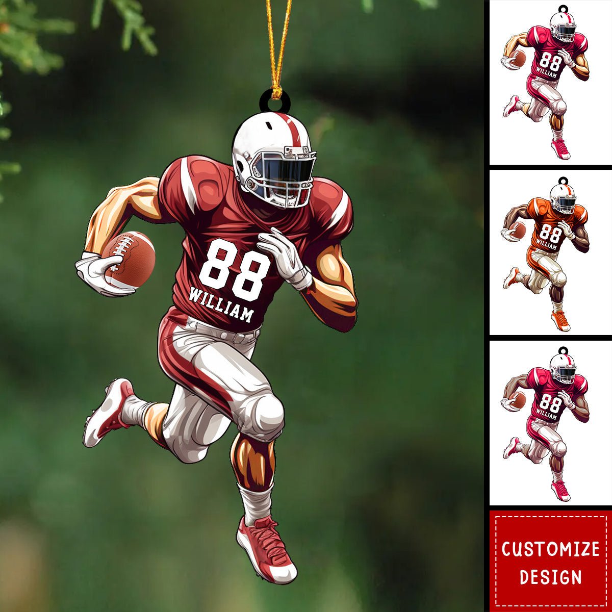 American Football Player Personalized Ornament,Keychain - Gift For American Football Lovers