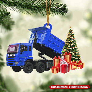 Personalized Dump Truck Christmas Ornaments Gift For Heavy Equipment Lovers - 2024 New Release