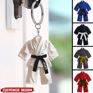 Karate,Jiu-Jitsu Gift - Personalized Black Belt Keychain