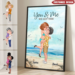 Doll Couple Kissing Hugging Personalized Poster