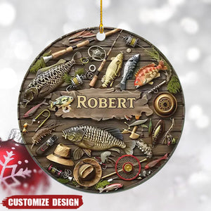 2024 New Release  – Personalized Fishing Life Christmas/Car Ornament, Christmas Gift For Fishing Lover