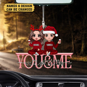 Couple You & Me - Personalized Acrylic Car Ornament - Best Gift For Couple