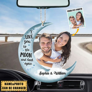 Personalized Couple Ornament - I love you to the moon and back again