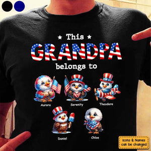 This Grandpa Belongs To - Personalized 4th Of July T-Shirt