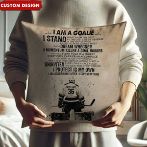 Personalized Hockey Goalie Player Pillow - Gift For Hockey Lovers