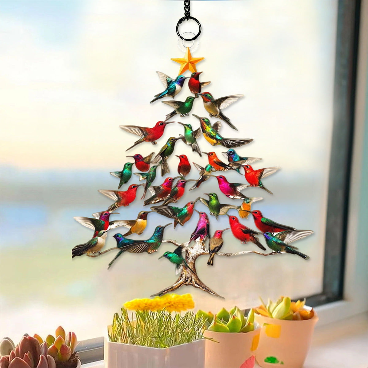 Hummingbird Sun Catcher Ornament - Gift For Hummingbird Lover