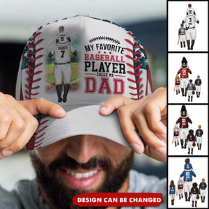 My Favorite Player Calls Me Dad/Grandpa - Personalized Baseball Kids & Dad/Grandpa Classic Cap