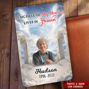 Memorial Upload Photo Heaven Gate Sky, In Loving Memory Memorial Personalized Stainless Wallet Card